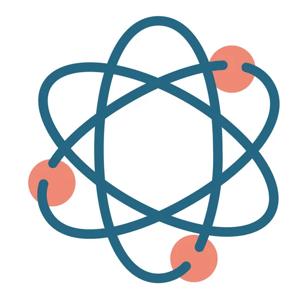 Icona Fisica Degli Elettroni Atomici Stile Contorno Riempito — Vettoriale Stock