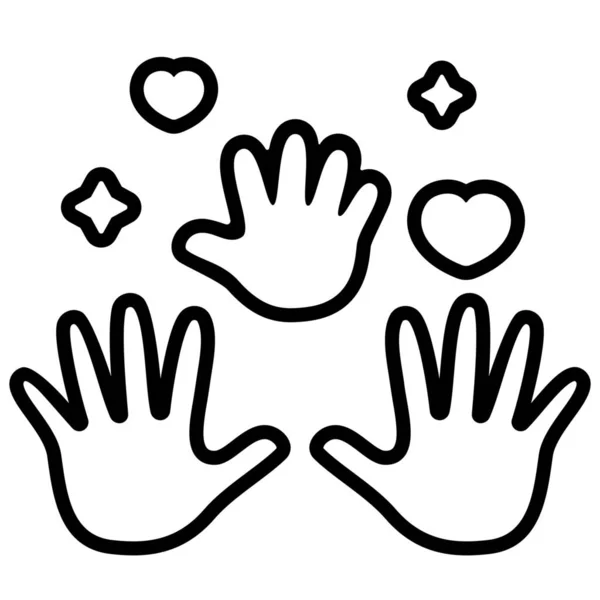 Handprint Family Hands Icon — Stock Vector