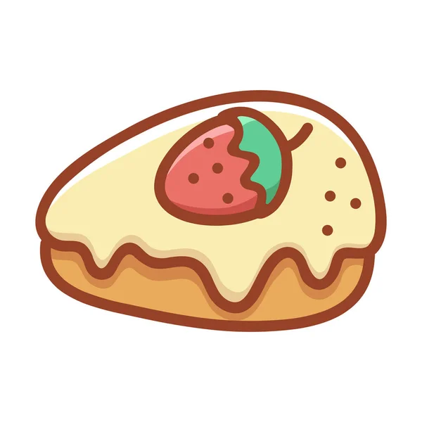 Pastel Panadería Icono Postre Estilo Contorno Lleno — Vector de stock