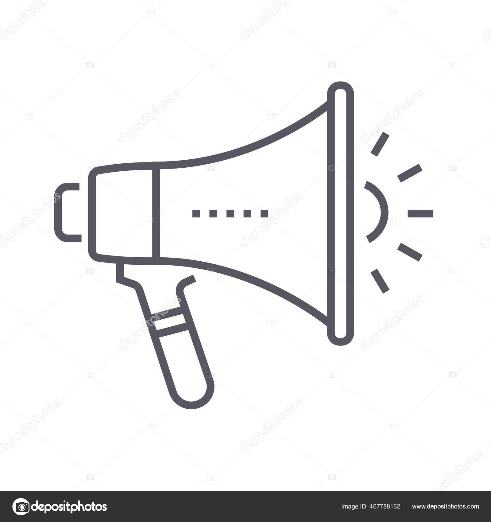 Announcement Loud Megaphone Icon Outline Style Stock Vector by