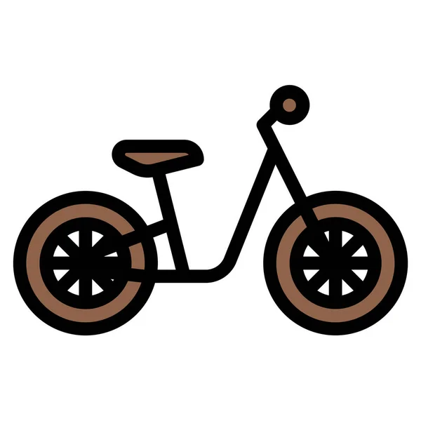 Bicicleta Bicicleta Niño Icono Estilo Contorno Lleno — Vector de stock