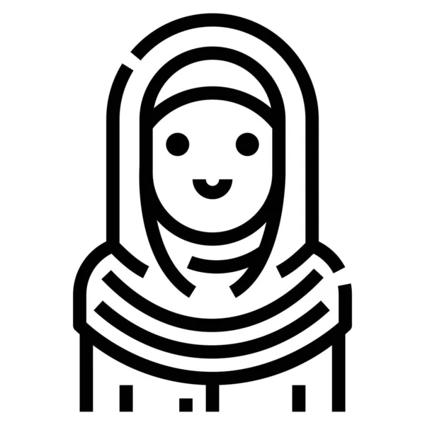 Аватар Бизнес Мусульманский Значок Категории Аватары — стоковый вектор