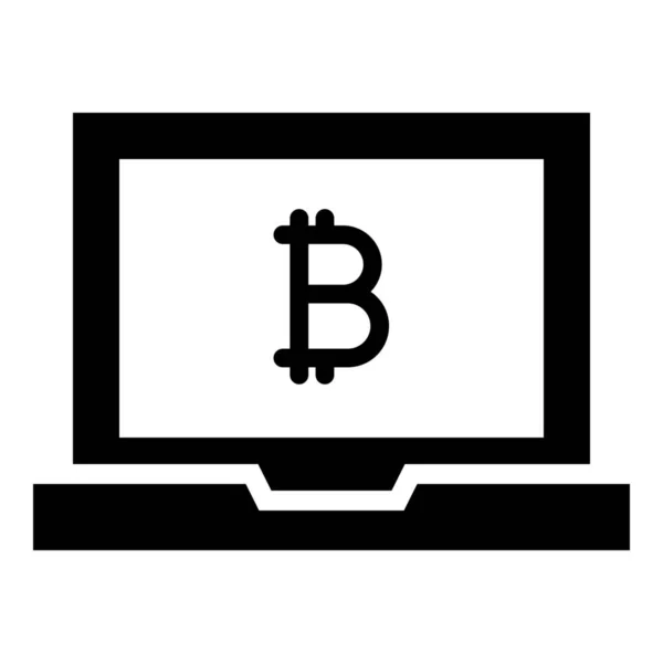 Bitcoin Acheteur Icône Portefeuille Numérique Dans Style Solide — Image vectorielle