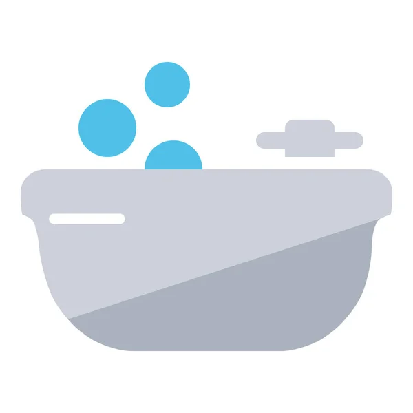 Badewanne Badezimmer Saubere Ikone Flachen Stil — Stockvektor