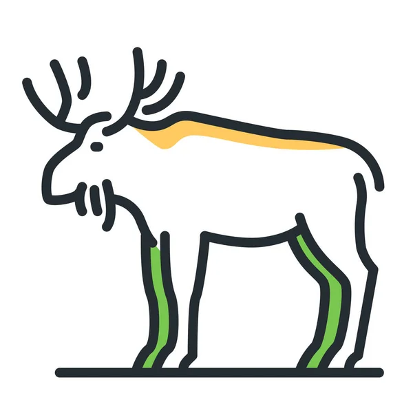 Ikona Lasu Poroża Zwierząt Kategorii Zwierzęta — Wektor stockowy