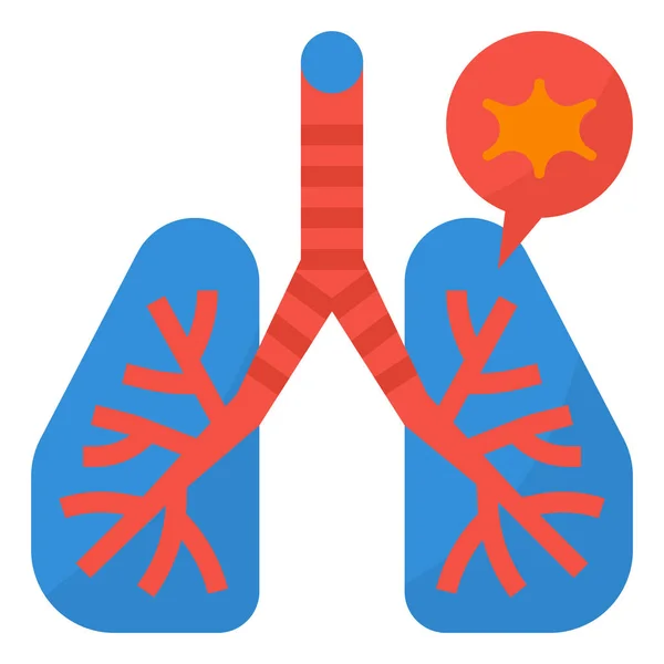 Chronic Disease Obstructive Icon Flat Style — Stock Vector