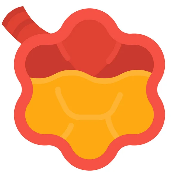 Daño Fiebre Icono Pulmonar Estilo Plano — Vector de stock