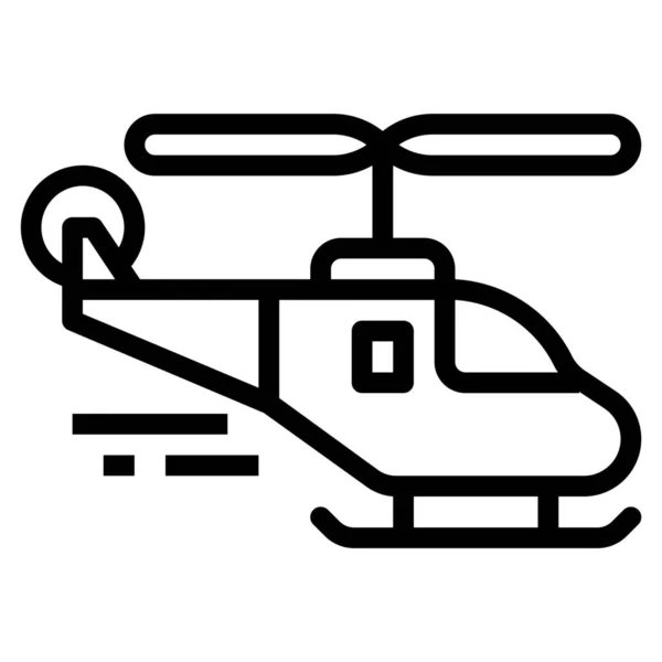 Elicottero Elicottero Icona Trasporto Stile Outline — Vettoriale Stock