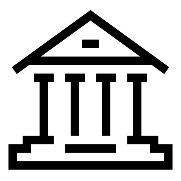 Icono Financiación Del Edificio Bancario Estilo Esquema — Archivo Imágenes Vectoriales