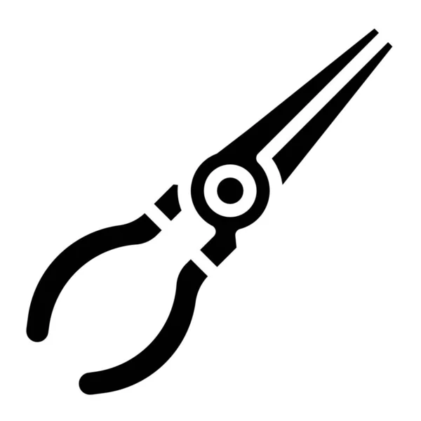 Needle Nose Pliers Icon Solid Style — Stock Vector