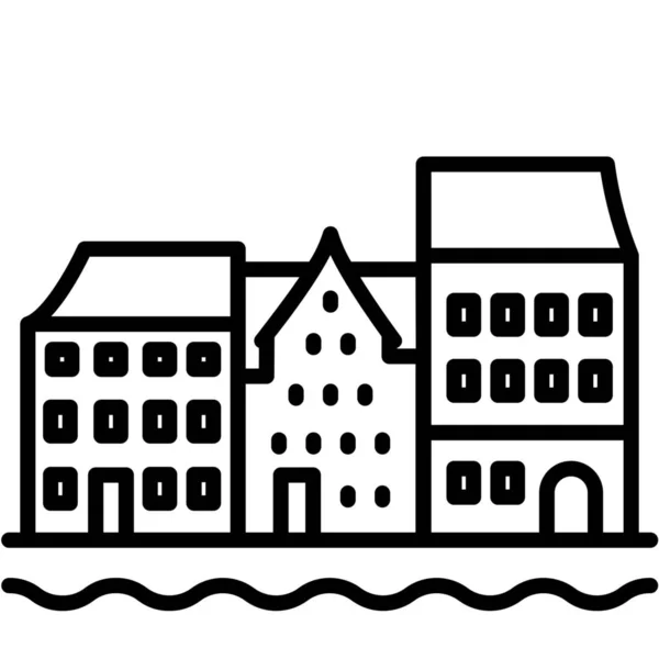 柯本哈根标志着河流图标 — 图库矢量图片