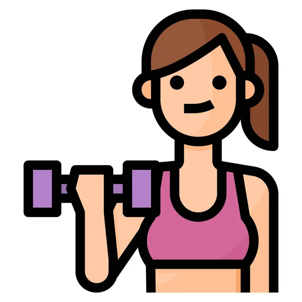 Avatar Fitness Lifestyle Icon Filled Outline Style — 스톡 벡터