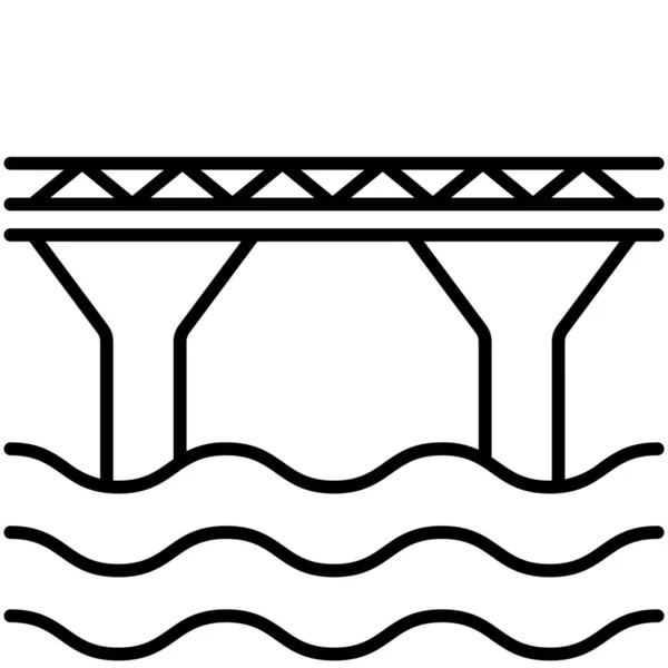 建筑物类别中的桥梁建筑图标 — 图库矢量图片