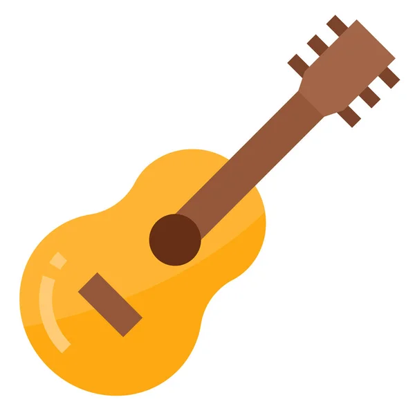 Gitarre Flat Recreation Hobbys Ikone Flachen Stil — Stockvektor