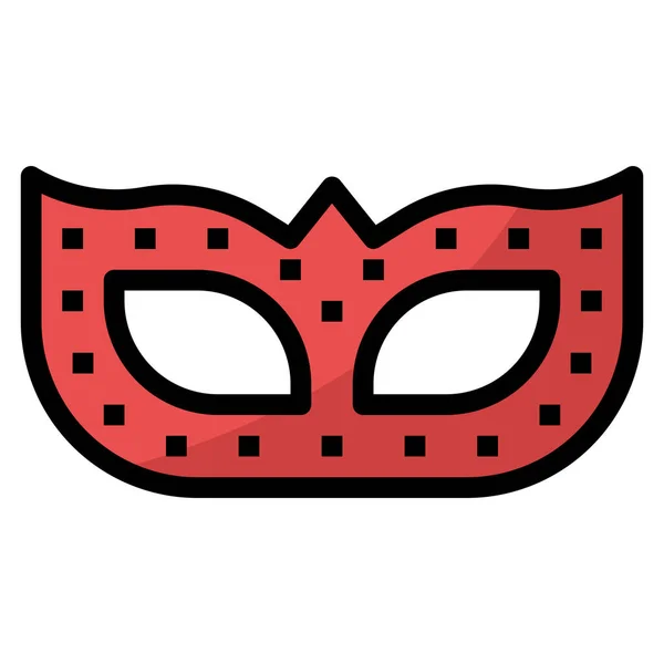 Carnaval Viering Masquerade Pictogram Gevulde Omtrek Stijl — Stockvector