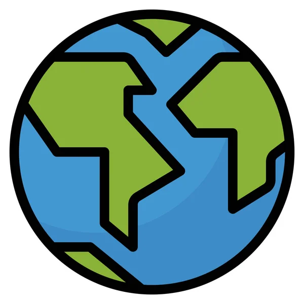 Tierra Global Icono Esquema Rellenado Estilo Esquema Rellenado — Vector de stock