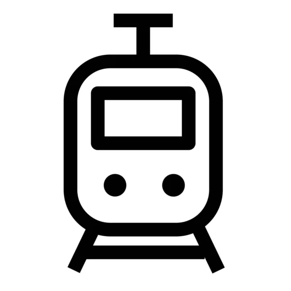 Železniční Kyvadlová Doprava Železniční Vlak Ikona Stylu Osnovy — Stockový vektor