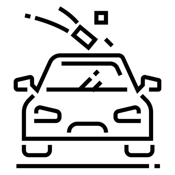 Auto Gevaar Grind Pictogram Contouren Stijl — Stockvector