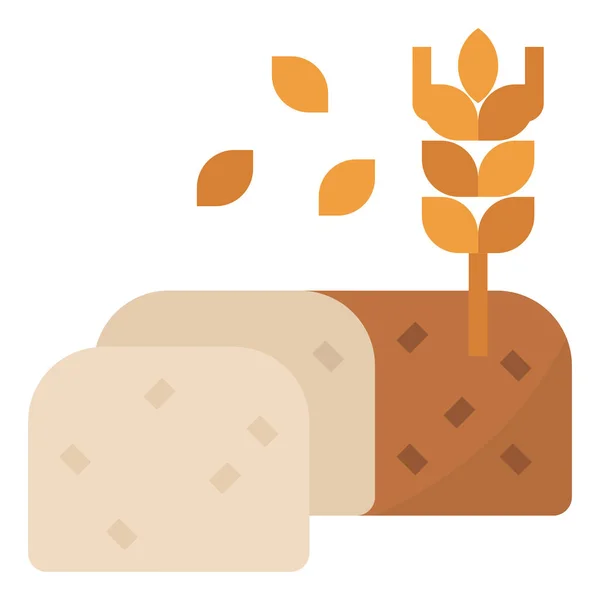 Düz Stil Ekmek Ikonu Pişir — Stok Vektör