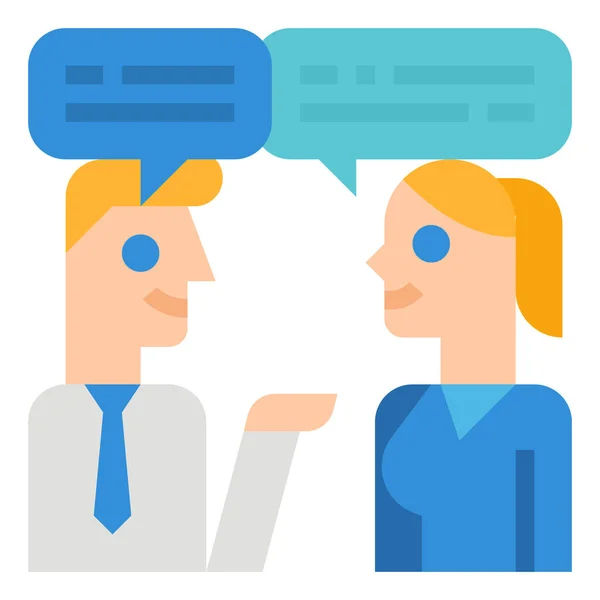 Comunicación Chat Icono Discusión Categoría Medios Comunicación — Vector de stock