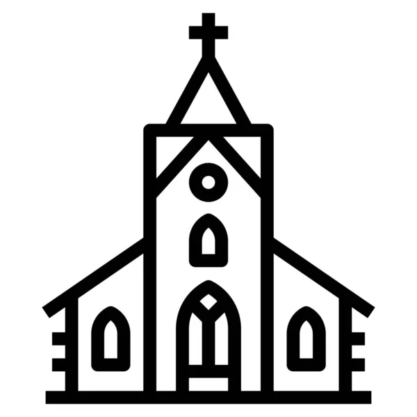 Architecture Building Church Icon Outline Style — Stock Vector