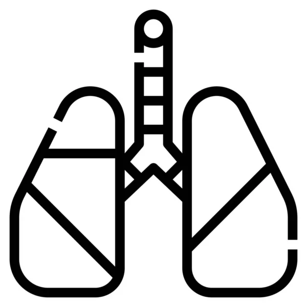 人体肺解剖学图标 — 图库矢量图片