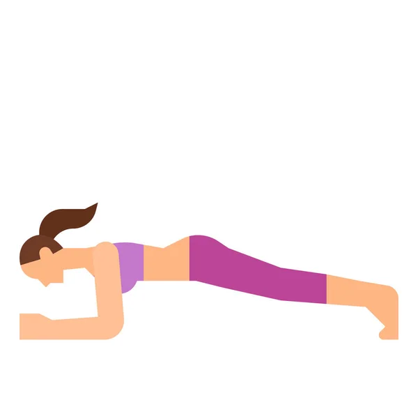 Oefening Falakasana Plank Icoon Fitness Yoga Dieet Categorie — Stockvector