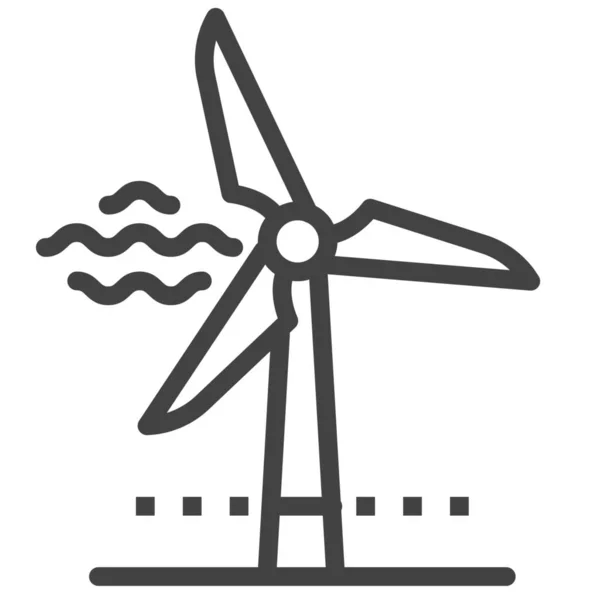Icono Turbina Energía Estilo Del Esquema — Archivo Imágenes Vectoriales