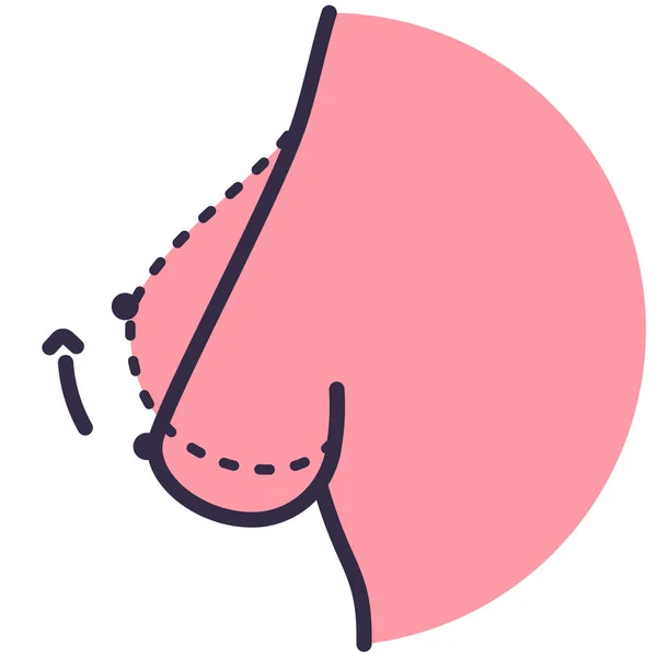 Skönhet Bröst Bröst Ikon Sjukhus Och Sjukvård Kategori — Stock vektor