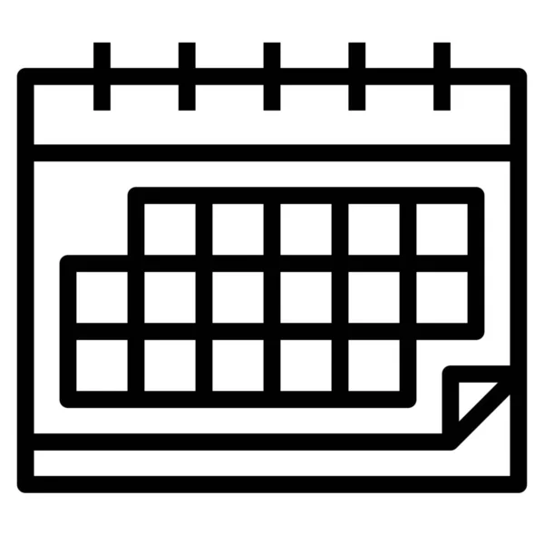 Data Kalendarzowa Miesiąc Ikona Zarysie Stylu — Wektor stockowy