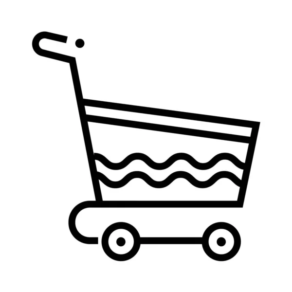 Icono Tienda Compra Carrito Estilo Esquema — Vector de stock