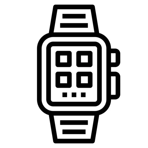 Zubehör App Smartwatch Symbol Outline Stil — Stockvektor
