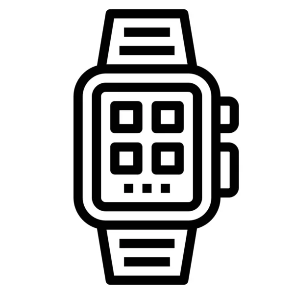 Accessoires App Smartwatch Icoon Outline Stijl — Stockvector