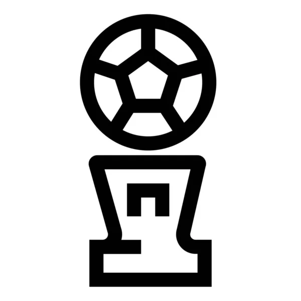 Tilldela Bollen Fotboll Ikon Rampljusstil — Stock vektor
