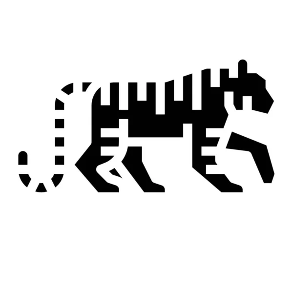 動物カテゴリの動物捕食虎のアイコン — ストックベクタ