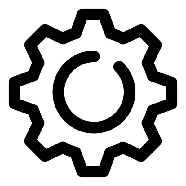 Zahnradmechanik Symbol Outline Stil — Stockvektor