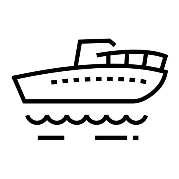 Bateau Bateau Navire Icône Dans Style Outline — Image vectorielle