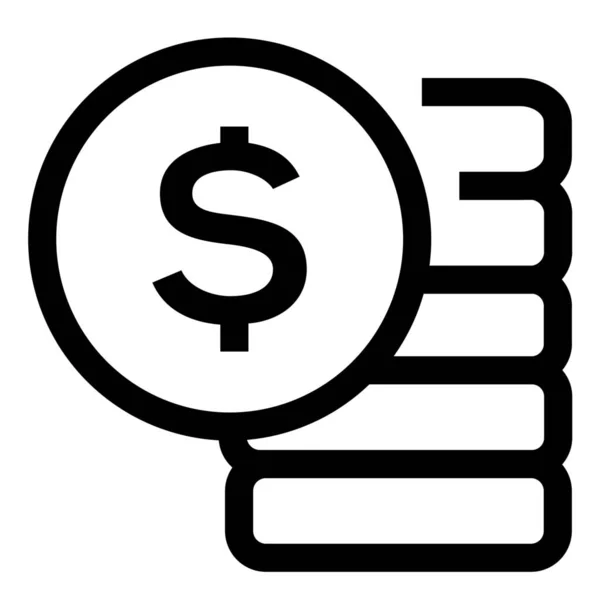 Budget Coin Stack Finance Icon Outline Style — Stock Vector