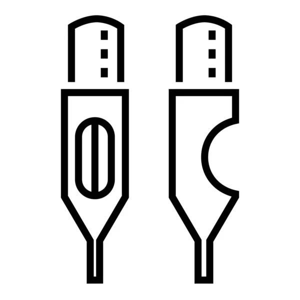 Cartridge Naalden Veiligheidsicoon Outline Stijl — Stockvector