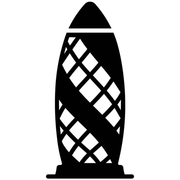 City Building Gherkin Icon — Stock Vector