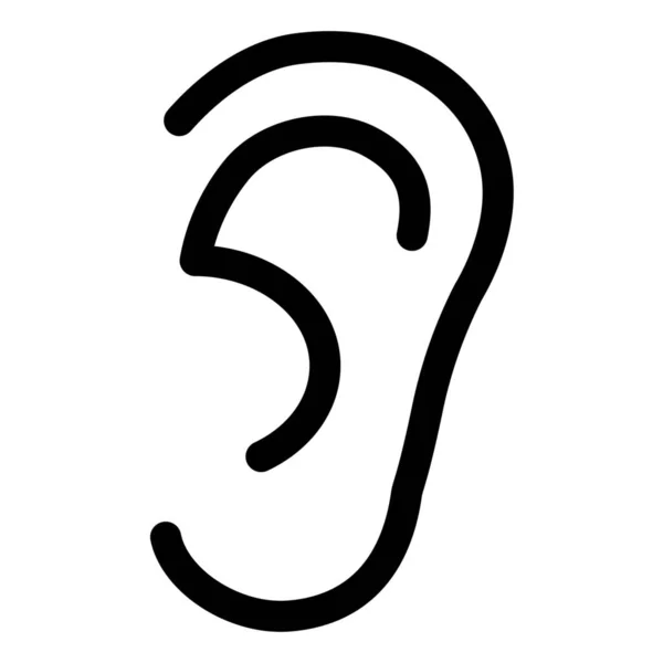 Audición Oído Cuidado Icono Estilo Del Contorno — Archivo Imágenes Vectoriales