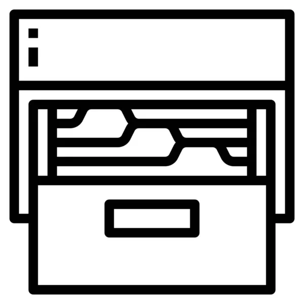 Icono Carpeta Archivo Documento Estilo Esquema — Vector de stock