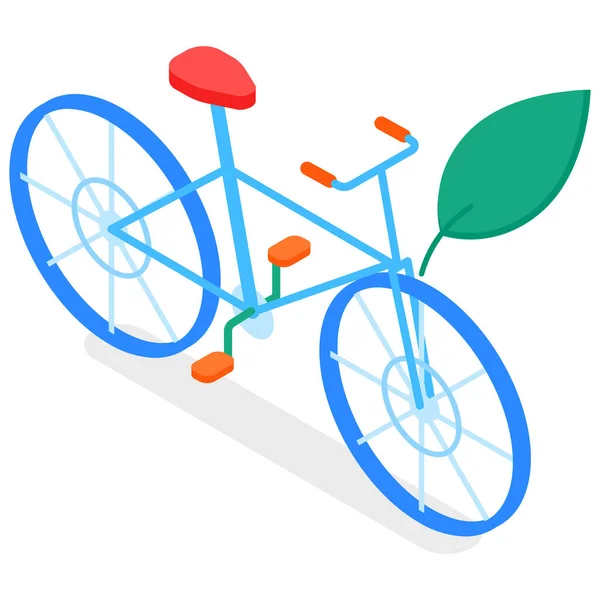 Fiets Eco Blad Pictogram — Stockvector