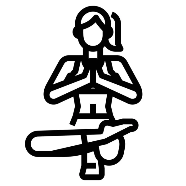 Ejercicio Pose Stand Icono Fitness Yoga Categoría Dieta — Archivo Imágenes Vectoriales