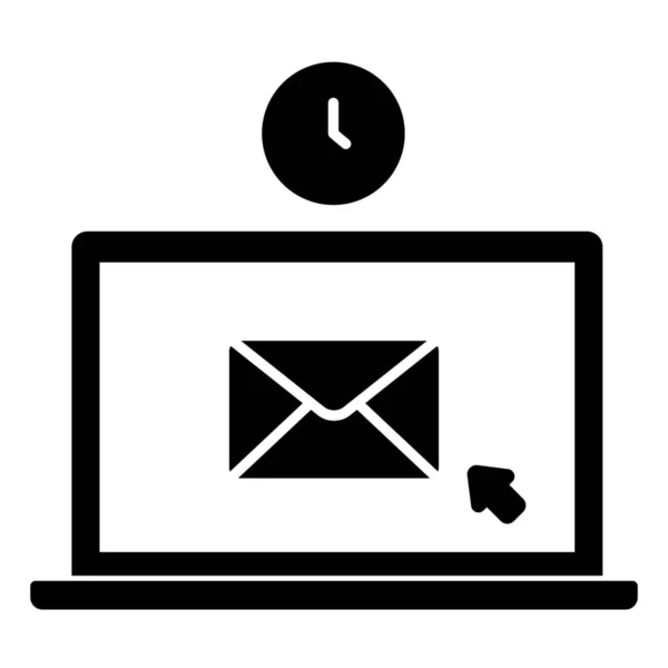 Computer Mail Hausaufgaben Symbol Soliden Stil — Stockvektor