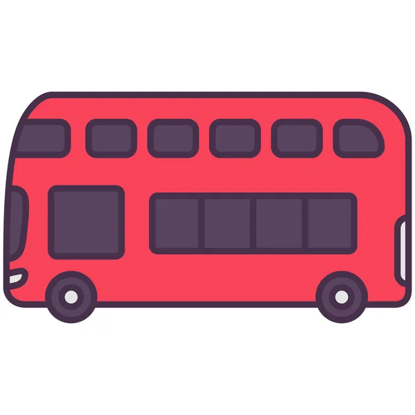 Auto Bus Auto Pictogram Gevulde Omtrek Stijl — Stockvector