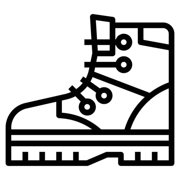 Adventure Boots Camping Icon Outline Style — Stock Vector