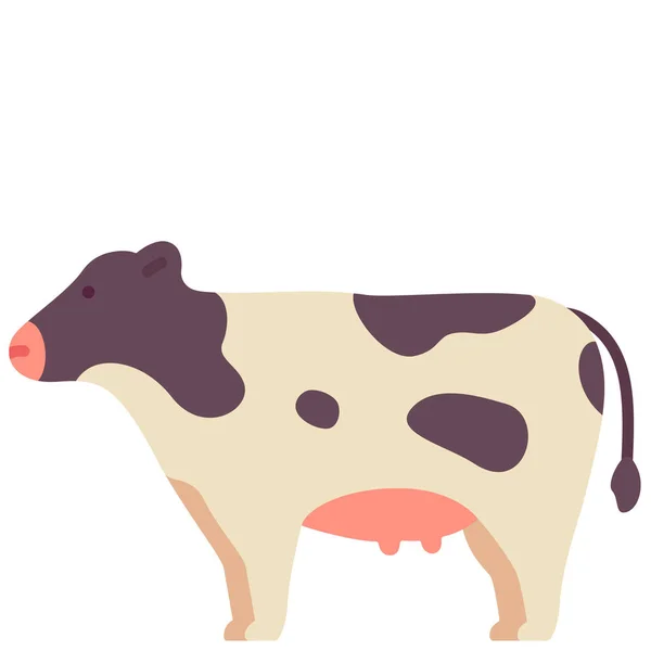 Domácí Ikona Zvířecí Krávy Plochém Stylu — Stockový vektor