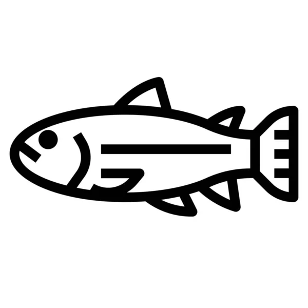 Animal Pescado Alimento Icono Estilo Del Esquema — Vector de stock