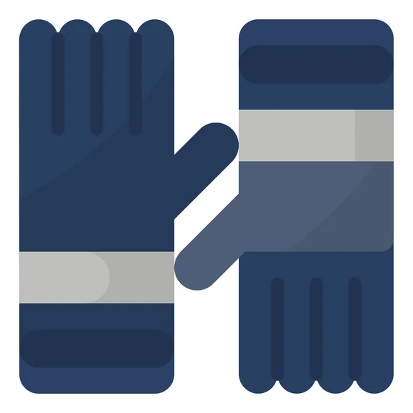 Extreme Handschoenen Veiligheidspictogram Platte Stijl — Stockvector